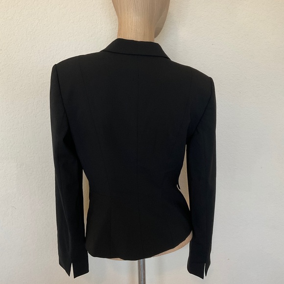 Hugo Boss RARE Jaru Italian Stretch Wool Blazer Black Tailored Tapered EUC US 6 - Picture 6 of 16